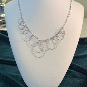 Elegant Sterling Silver with 14 KE Circle Necklace